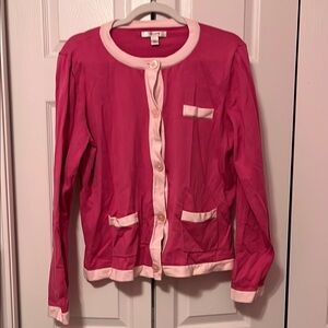 Pink Button-Up Women's Cardigan